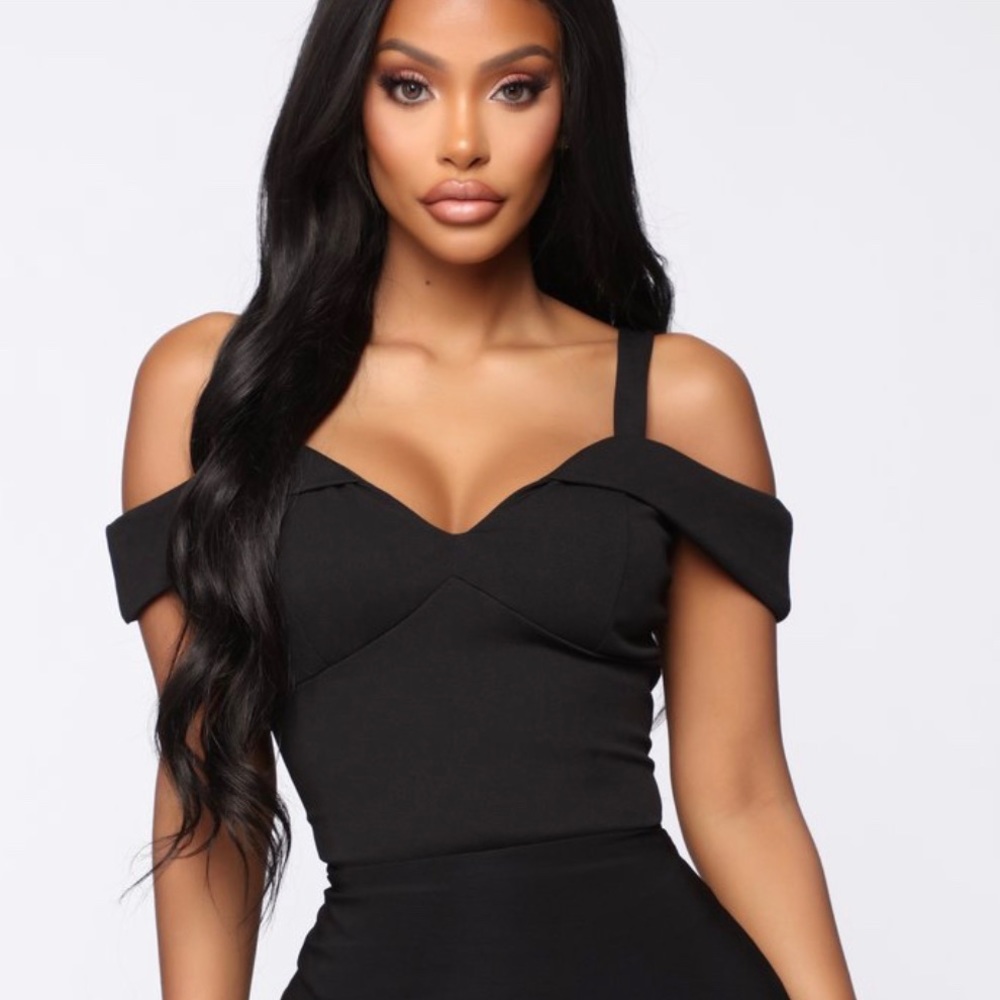 Black off the shoulder top